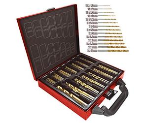 LUMBER JACK 99 Piece Drill Set, HSS Metal Bits, Titanium Coated Drilling Bit, Wood Metal & Plastic