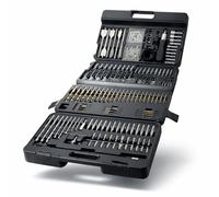 LUMBER JACK Assorted Drill Bit Set 204 Piece Wood Masonry HSS Hex Driver Supplied In Plastic Hard Case