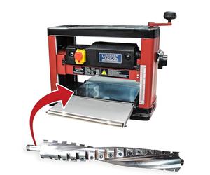 LUMBER JACK PT330H Thicknesser with Helical Cutter Spiral Head, 1500W Motor, Portable Bench Top Woodworking Machine, 330mm x 152mm Planing Capacity from the PRO Series