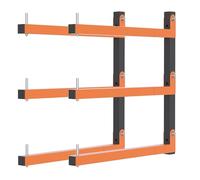 Lumber Rack Wall Mount, Lumber Storage Rack, Heavy Duty Wood Storage Racks with 3-Level System, 360 LBS Sturdy Garage Wood Organizer, Orange Lumber Metal Racks for Indoor and Outdoor (2 Pack)