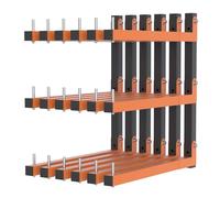 Lumber Rack Wall Mount, Lumber Storage Rack, Heavy Duty Wood Storage Racks with 9-Level System, 1080 lb Durable Garage Wood Organizer, Orange Lumber Metal Racks for Indoor and Outdoor (6 PACK)