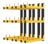 Lumber Rack Wall Mount Storage Racks Folding Wood Organizer Heavy Duty Shelf Brackets With 9-Level 1080 Lbs Capacity Yellow Metal Utility Racks Garage Wall Shelving for Indoor and Outdoor Use (6 Pack)