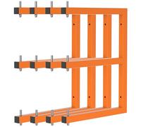 Lumber Rack Wall-Mounted Lumber Storage Rack, Heavy Duty Wood Storage Racks with 6-Level System, 1320 LB Sturdy Garage Wood Organizer, Orange Lumber Metal Racks for Indoor and Outdoor (4 Pack)