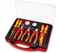 Lumberjack 11PC VDE Electricians Tools VDE Electrical Screwdriver Set | 11pc VDE insulated electrician tool set with pliers, screwdrivers, wire stripper, tester, tapes and storage case.