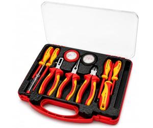 Lumberjack 11PC VDE Electricians Tools VDE Electrical Screwdriver Set | 11pc VDE insulated electrician tool set with pliers, screwdrivers, wire stripper, tester, tapes and storage case.