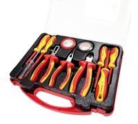 Lumberjack 11PCS VDE Insulated Electricians Tool Set, Includes Pliers & Screwdrivers in Red | Size: 1000mm x 500mm Lumberjack Red 1000mm x 500mm