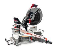 Lumberjack 12 Inch Double Bevel Mitre Saw with LED Shadow Light in Red | Size: 1000mm x 760mm Lumberjack Red 1000mm x 760mm