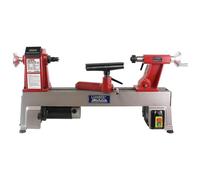 Lumberjack 12" Variable Speed Cast Iron Mini Lathe Bench Top Woodturning Machine in Red Lumberjack Red