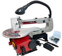 Lumberjack 16" Variable Speed Scroll Saw with LED Light Flexi Shaft & Foot Pedal in Red Lumberjack Red