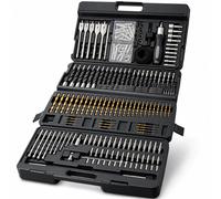 Lumberjack 205 Piece Drill Bit Sets for Wood Metal & Masonry Bits with Case