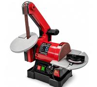Lumberjack Bench Belt Sander & Disc Sander 230V, Belt and Disc Sander with 125mm Disc, 25 x 760mm Belt, Adjustable Sanding Tables, Bench Sander for Woodworking, Belt Sanders for Wood, Corded Electric