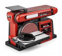 Lumberjack Belt and Disc Sander 370W, 4" x 36" Bench Sander, Bench Top Linisher with Cast Iron Base, Woodworking Belt Sanders for Wood Sanding, 240V, Red Belt Sander