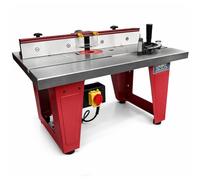 LUMBER JACK Cast Iron Router Table with A One Piece Aluminium Fence & Compact Leg Stand, Universal Router Mount and Adjustable Table Insert
