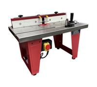 Lumberjack Cast Iron Router Table With A One Piece Aluminium Fence & Compact Leg Stand in Red Lumberjack Red