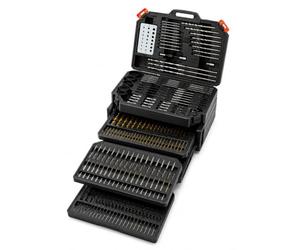 Lumberjack Drill Bit Set Screwdriver Bit Drill Bits, Complete Kit for Masonry drill, Metal, Wood & Plastic High Performance power tool drill set, Accessories universal sets in Organised Carry Case