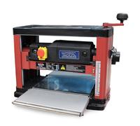 LUMBER JACK 330mm Bench Top Thicknesser Portable Woodworking Machine with Folding Tables, Easy Blade Height Adjustment and Multi Size Dust Port