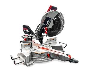 Lumberjack Professional 12 Inch Double Bevel Compound Sliding Mitre Saw with LED Shadow Light, 240V chop Saw Includes 60T Blade, 3400rpm Power saws Woodworking