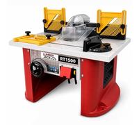 LUMBER JACK 1500W Router Table, Variable Speed 8,000-26,000rpm Woodworking Machine, Bench Top Use, Rise & Fall System and Safety Switch, Cutter Storage, 1/2" & 1/4" Collets Included