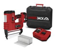 Lumberjack Second Fix Nail Gun Cordless 20V Brad Nailer, 2Ah Lithium Battery 2nd Fix Nail Gun Stapler, Charger & Carry Case, Woodworking Home Renovation DIY Includes 5000 50mm Nails, 100 40mm Staples
