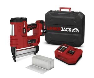 Lumberjack Second Fix Nail Gun Cordless 20V Brad Nailer, 2Ah Lithium Battery 2nd Fix Nail Gun Stapler, Charger & Carry Case, Woodworking Home Renovation DIY Includes 5000 50mm Nails, 100 40mm Staples