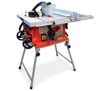 Lumberjack Table Saw 254mm, Professional Portable Table saws for Woodworking with Folding Legs and Wheels Ideal for Site workshops and Trade, Powerful 1800W Motor 240V