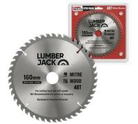 LUMBER JACK 160mm Circular Saw Blade, 48T Carbide Teeth, 20mm Bore, 1.8mm Kerf, Precision Balanced, Hardened Blade for Wood Cutting, Ideal for Circular & Mitre Saws