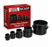 LUMBER JACK 5 Piece Dust Extractor Adaptor Set, Adapts 100 mm Hose to 105 mm, 70 mm, 45 mm, 40 mm & 35 mm, Universal Extraction Accessories DCA5P