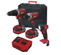 Lumberjack Tools Lumberjack Cordless 20V Twin Kit Combi Drill Impact Driver Drill & Led Torch With 4A Batteries & Fast Charger