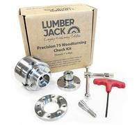 LUMBER JACK 4 Jaw Lathe Chuck Set 1" x 8 tpi Thread Self Centering Woodturning Precision 75 Includes Storage Box