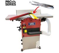 Lumberjack Tools Lumberjack Pro Series Helical Planer Thicknesser 305mm 12" 230V 1800W, Cutter Block, Dust Extraction & Wheel Kit