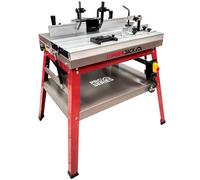 Lumberjack Router Table with Heavy-Duty Cast Iron Workbench with Sliding & Tilting Table in Red | Size: 1000mm x 400mm Lumberjack Red 1000mm x 400mm