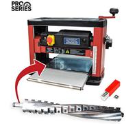 Lumberjack Tools Lumberjack Pro Series Thicknesser With Helical Cutter Spiral Head, Portable Bench Top Machine