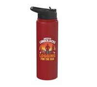 Lumberjacks Loggers Tree Surgeons Forestry Patriotic USA Stainless Steel Insulated Water Bottle