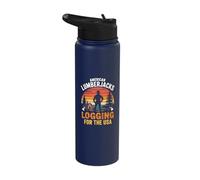 Lumberjacks Loggers Tree Surgeons Forestry Patriotic USA Stainless Steel Insulated Water Bottle