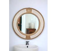 Lumberkart Handcrafted Nautical White Rope Mirror: Coastal Chic Home Decor Accent - Rustic, Boho, Handmade Wall Hanging for Beach House, Coastal Living Room, Bathroom (15 Inches)