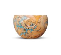 Lumberkart Handmade Wooden Yarn Bowl - Premium Yarn Bowls for Crocheting & Knitting - Handcrafted Wooden Crochet Bowl - Yarn Holder for Tangle-Free Yarn Control (Sky Blue - 7×4 inch - Haldina Wood)