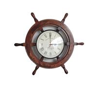 Lumberkart Pirate Ship Wheel Clock, Handcrafted Wooden Decorative Wall Clock for Living Room, Office, Bedroom.Different Sizes (12'')