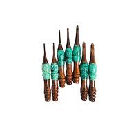 Lumberkart Resin & Rosewood Crochet Hooks Set - 7-Piece, Size - 3.5mm to 10mm Ergonomic Knitting and Crochet Hook Kit for Beginners and Professionals - Durable Ergonomic Crochet Hooks (Green)