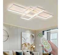 Lumbryzn 65W LED Ceiling Light Dimmable with Remote Control, Modern Square Flush Mount Ceiling Lamp, Adjustable 2700K-6500K Lighting Fixture for Living Room, Bedroom, Kitchen, Dining Room