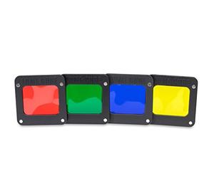 Lume Cube - RGBY Color Pack - With dual sided magnets - stack the gels on top of each other - creative color gel pack - Red, Green, Blue, Yellow color gels - Endless possibilities