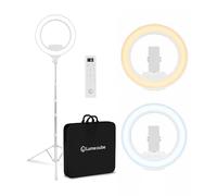 Lume Cube Ring Light Pro | Wireless Professional Lighting for Photography, Streaming, Video | Adjustable Color and Brightness | Includes Sturdy, Portable Tripod Mount and Padded Carrying Case - White