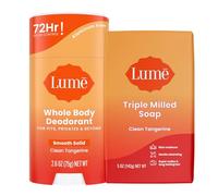 Lume Deodorant & Full Body Soap - 2.6oz in a Soft Solid Bar with 72 Hour Odor Control and 5oz Milled Triple Soap - Aluminium Free, Bicarbonate Free and Lover