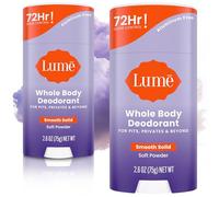 Lume Full Body Deodorant - Soft Solid Bar - 72 Hour Odor Control - Aluminium-Free, Bicarbonate Free and Skin Safe - 2.6oz (Pack of 2) (Soft Powder)