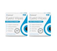 Lumecare Eyelid Wipes x20, Pack of 2 (40 Wipes) - Sterile Textured Eyelid & Eyelash Wipes - Preservative & Detergent Free - Daily Eyelid Hygiene - Suitable for Adults & Babies - British Made