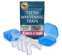 Lumeeno Moldable Teeth Whitening Trays for Gel Compatible with Opalescence and All Gels - 4 Trays & 2 Storage Cases Thin, Trimmable, BPA-Free