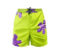 Lumeifushi 80s Bilayer for Men 90s Swim Shorts 80s Summer Party Hawaiian Beach Disco Shorts, 80s 90s Yellow, Medium