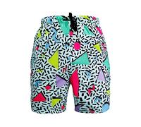 Lumeifushi Men's 80s Bathing Shorts in 90s Style, Summer Party, Hawaiian, Beach, Disco, M