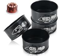 LUMEIRA 10cm Springform Pans Set, 4 Pack Non-Stick Cheesecake Pan, Leakproof Round Cake Pan, Removable Bottom Baking Pans, for Mini Cake, Pizzas and Quiches, Cheesecakes