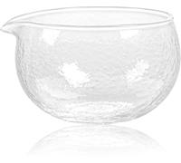 LUMEIRA Matcha Bowl with Spout,Chawan,Textured Glass Matcha Bowl with Spout - Handmade Japanese Style Green Tea Ceremony 400ml