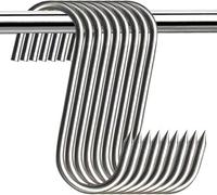 LUMEIRA Meat Hooks,20Pcs Premium Stainless Steel Butcher's Hook,Meat Hook Tool for Hot and Cold Smoking，Butchering,Hunting,Chicken Hunting Smoking, Grill Hook Tool (5.12IN 20PCS)